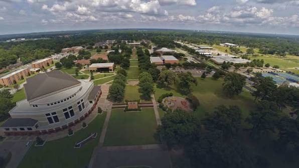 Aerial view of the LeTourneau University campus