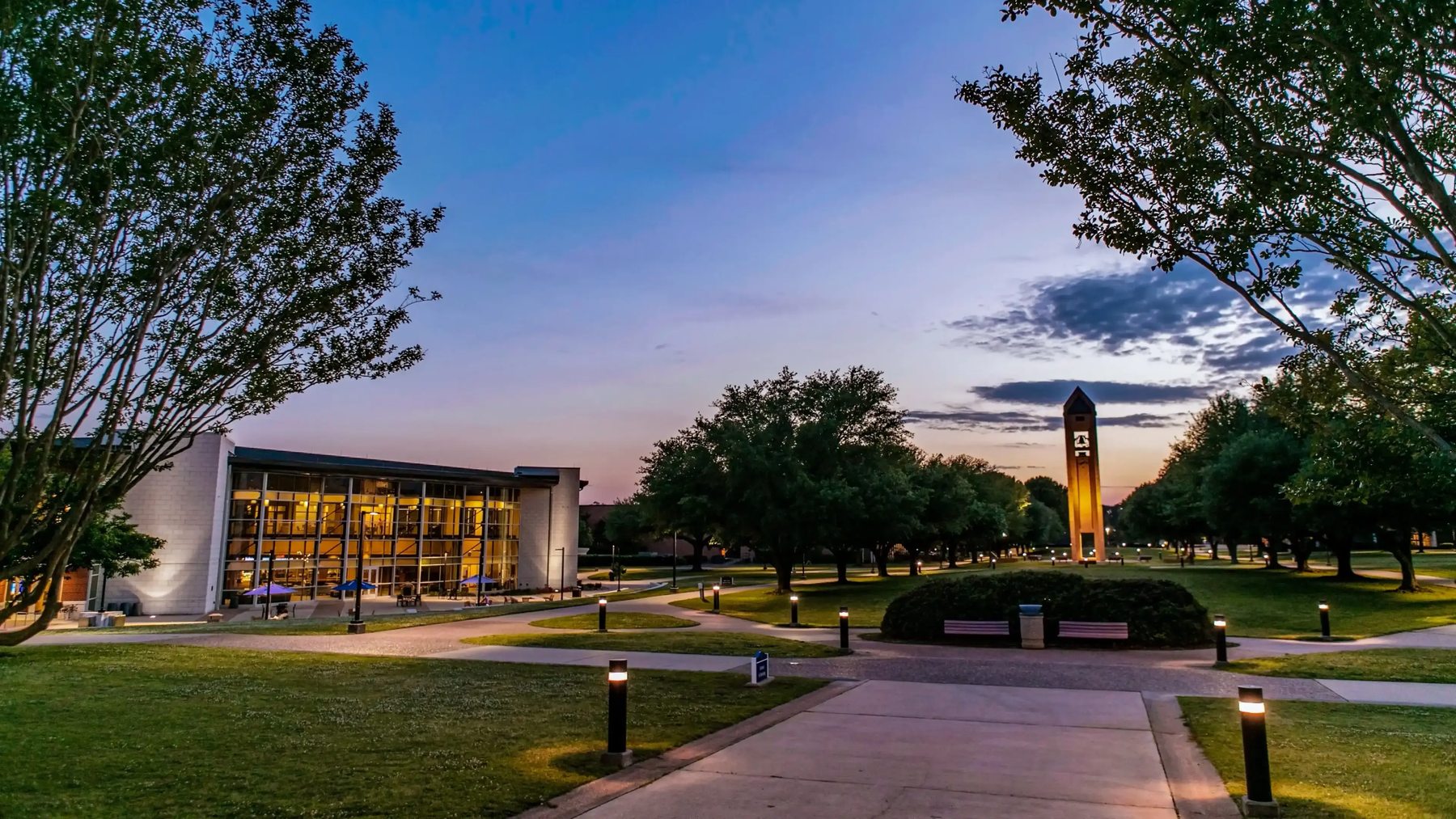 LeTourneau University campus at dusk