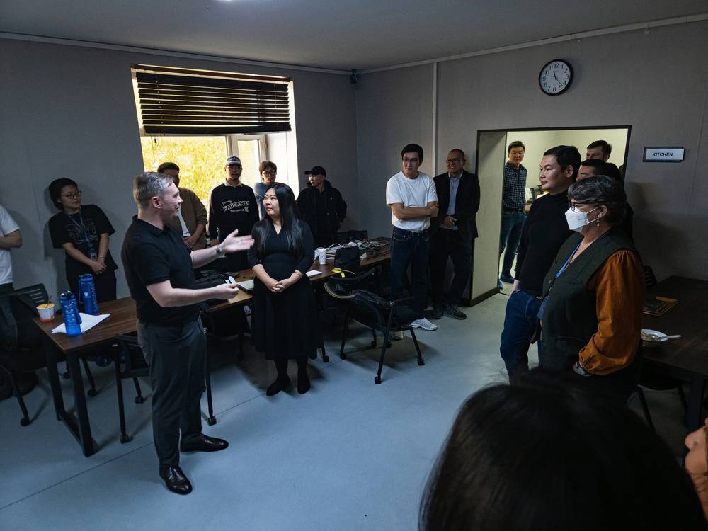 Students and faculty gathered in a classroom for the Teacher’s Day celebration